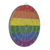 Regenboogstrepen Dartbord (Voorkant Links)