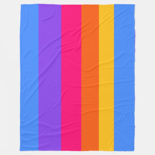 Regenboogstrepen Fleece Deken (Voorkant)