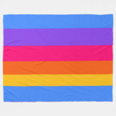 Regenboogstrepen Fleece Deken (Voorkant (Horizontaal))