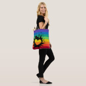 Regenboogstrepen, hartspatten LGBT Tote Bag (Op model)