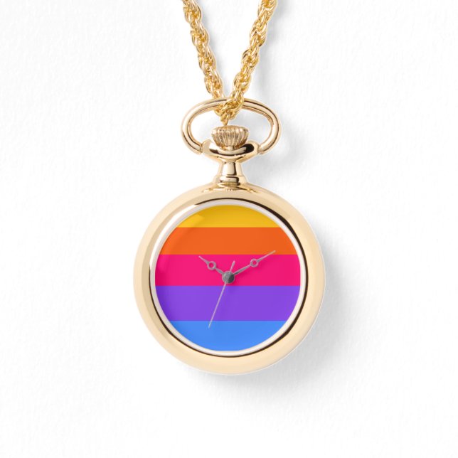 Regenboogstrepen Horloge (Voorkant)