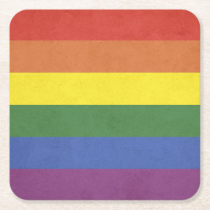 Regenboogstrepen Kartonnen Onderzetters