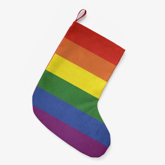 Regenboogstrepen Kleine Kerstsok (Voorkant (Hangend))