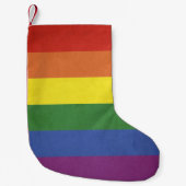 Regenboogstrepen Kleine Kerstsok (Voorkant)