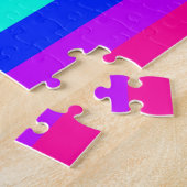 regenboogstrepen, kleurrijke staven legpuzzel (Zijkant)