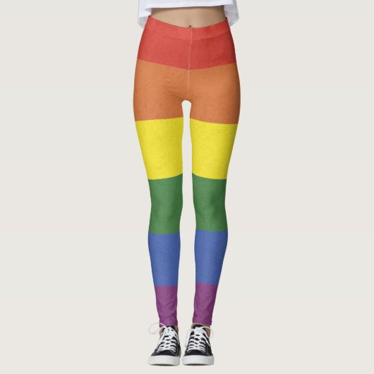 Regenboogstrepen Leggings (Voorkant)