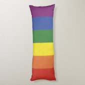 Regenboogstrepen Lichaamskussen (Achterkant (Verticaal))