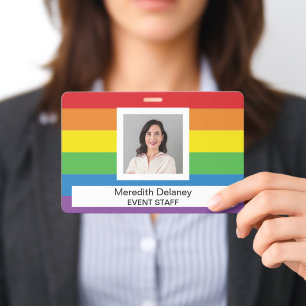 Regenboogstrepen Personeel Medewerkers Foto Event Badge