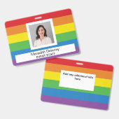 Regenboogstrepen Personeel Medewerkers Foto Event Badge (Voor- en achterkant)