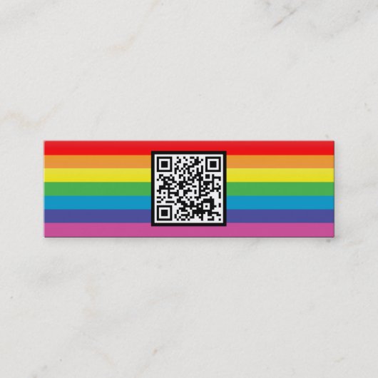 regenboogstrepen QR-code Mini Visitekaartje (Voorkant)