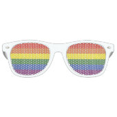 Regenboogstrepen Retro Zonnebril (Voorkant)