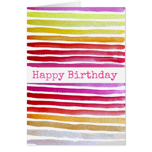 Regenboogstrepen schattige waterverf (Voorkant)