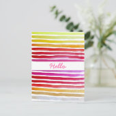 Regenboogstrepen schattige waterverf briefkaart (Staand voorkant)