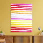 Regenboogstrepen schattige waterverf canvas afdruk (Insitu (Woonkamer))