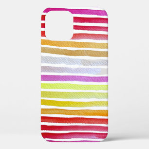 Regenboogstrepen schattige waterverf Case-Mate iPhone case