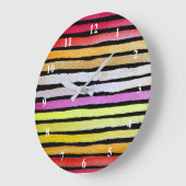Regenboogstrepen schattige waterverf grote klok (Hoek)