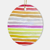 Regenboogstrepen schattige waterverf keramisch ornament (Links)