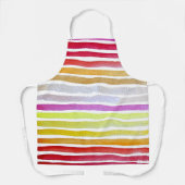 Regenboogstrepen schattige waterverf schort (Voorkant)