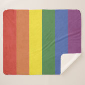 Regenboogstrepen Sherpa Deken (Voorkant (horizontaal))