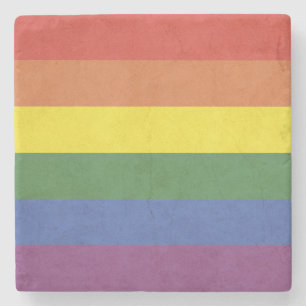 Regenboogstrepen Stenen Onderzetter