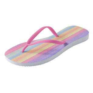 regenboogstrepen teenslippers
