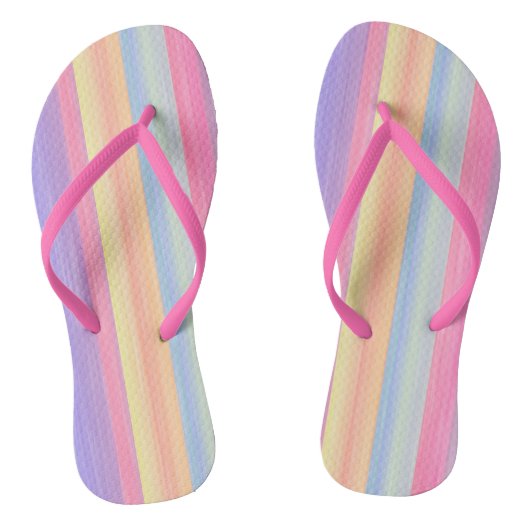 regenboogstrepen teenslippers (Voetbed)