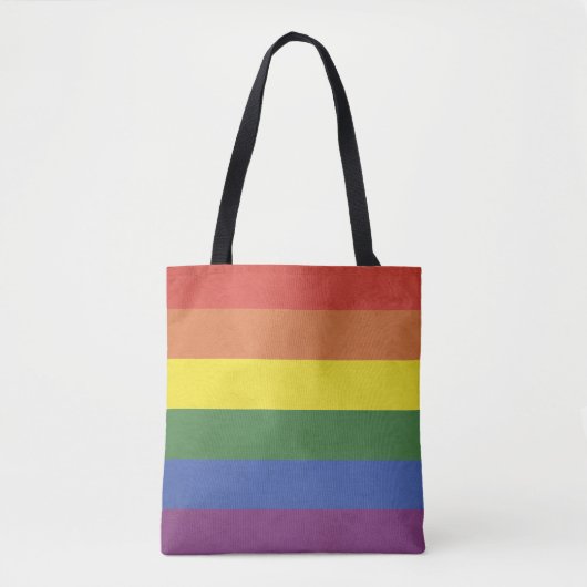 Regenboogstrepen Tote Bag (Voorkant)