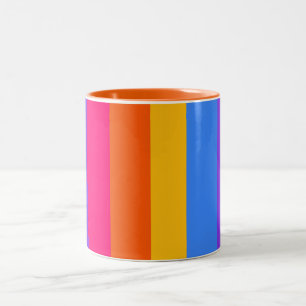 Regenboogstrepen Tweekleurige Koffiemok