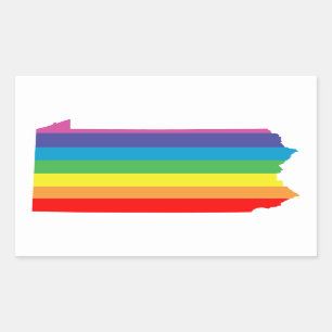 regenboogstrepen uit pennsylvanië rechthoekige sticker