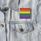 Regenboogstrepen Vierkante Button 5,1 Cm (In situ)