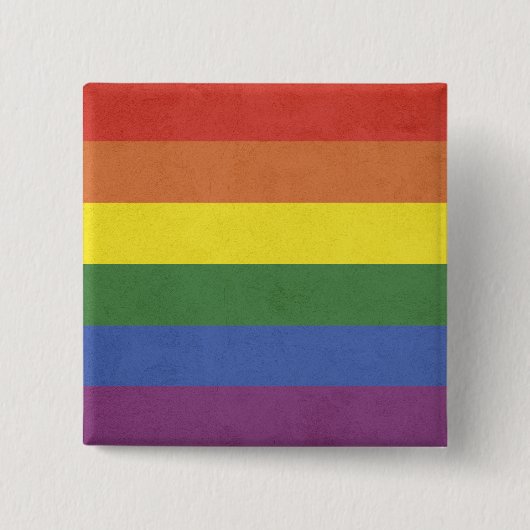Regenboogstrepen Vierkante Button 5,1 Cm (Voorkant)