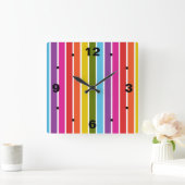 Regenboogstrepen Vierkante Klok (Huis)