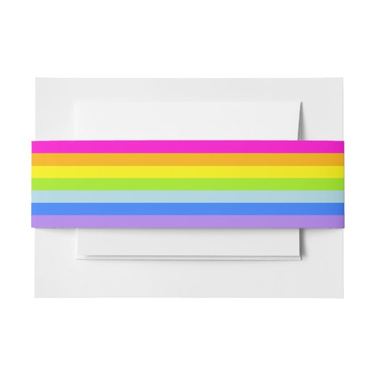 Regenboogstripe briefpapier buikband uitnodigingen wikkel (Voorkant Voorbeeld)