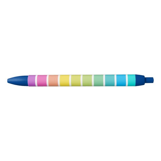 Regenboogstripe multi-kleurenpen blauwe inkt pen (Voorkant)