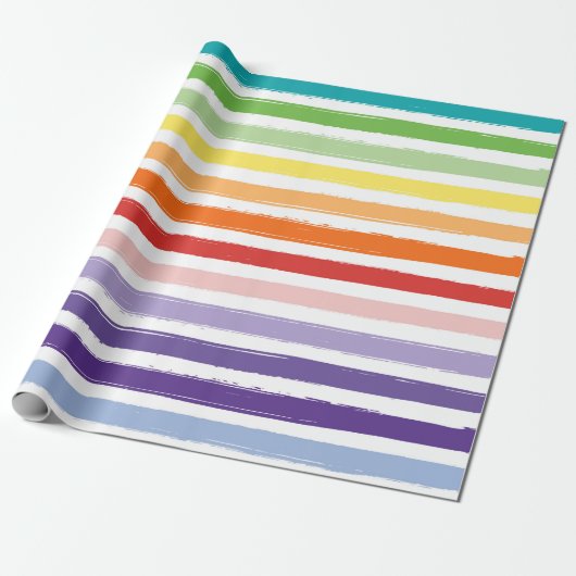 regenboogstripe patroonsterfdag cadeaupapier (Uitgerold)
