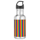 Regenboogstripe Stomme Kinder flacon met naam Waterfles (Voorkant)