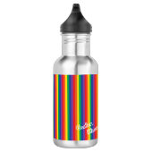 Regenboogstripe Stomme Kinder flacon met naam Waterfles (Rechts)
