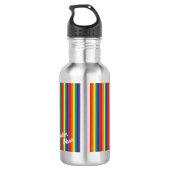 Regenboogstripe Stomme Kinder flacon met naam Waterfles (Achterkant)