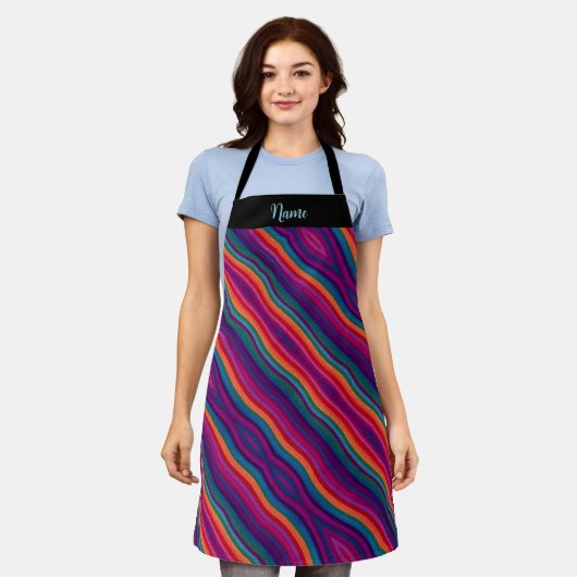 Regenboogstripes Gay Pride Schort (Gedragen)