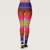 Regenboogstripes Rode gele Paarse Leggings (Achterkant)