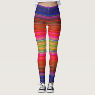 Regenboogstripes Rode gele Paarse Leggings