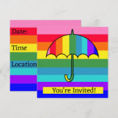 Regenboogstripes Umbrella Kaart (Voorkant / Achterkant)