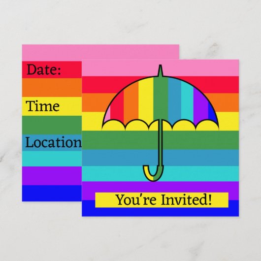 Regenboogstripes Umbrella Kaart (Voorkant / Achterkant)