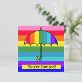 Regenboogstripes Umbrella Kaart (Staand voorkant)