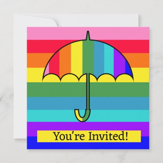 Regenboogstripes Umbrella Kaart (Voorkant)