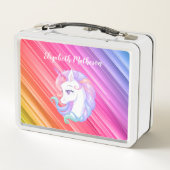 Regenboogstripes Unicorn Pony Girly (Achterkant)