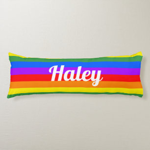 Regenboogstrips Aangepaste naambuis Lichaamskussen