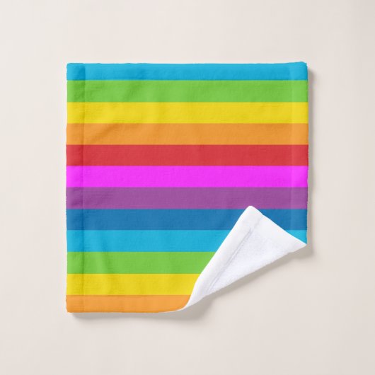 Regenboogstrips Bad Handdoek (Wasdoekje)