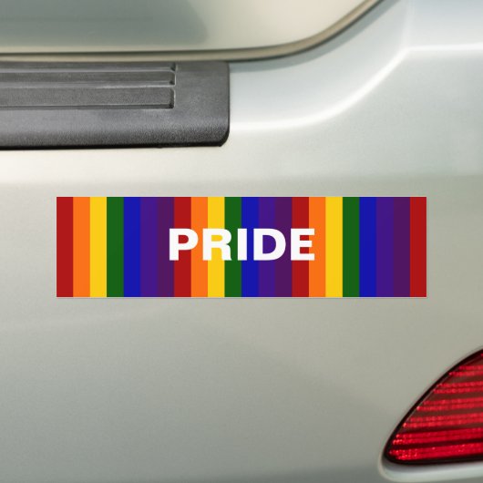 Regenboogstrips Bumpersticker (Op auto)
