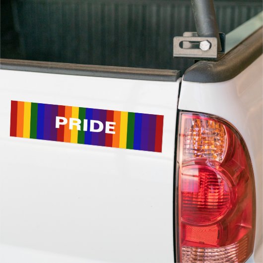 Regenboogstrips Bumpersticker (Op Truck)